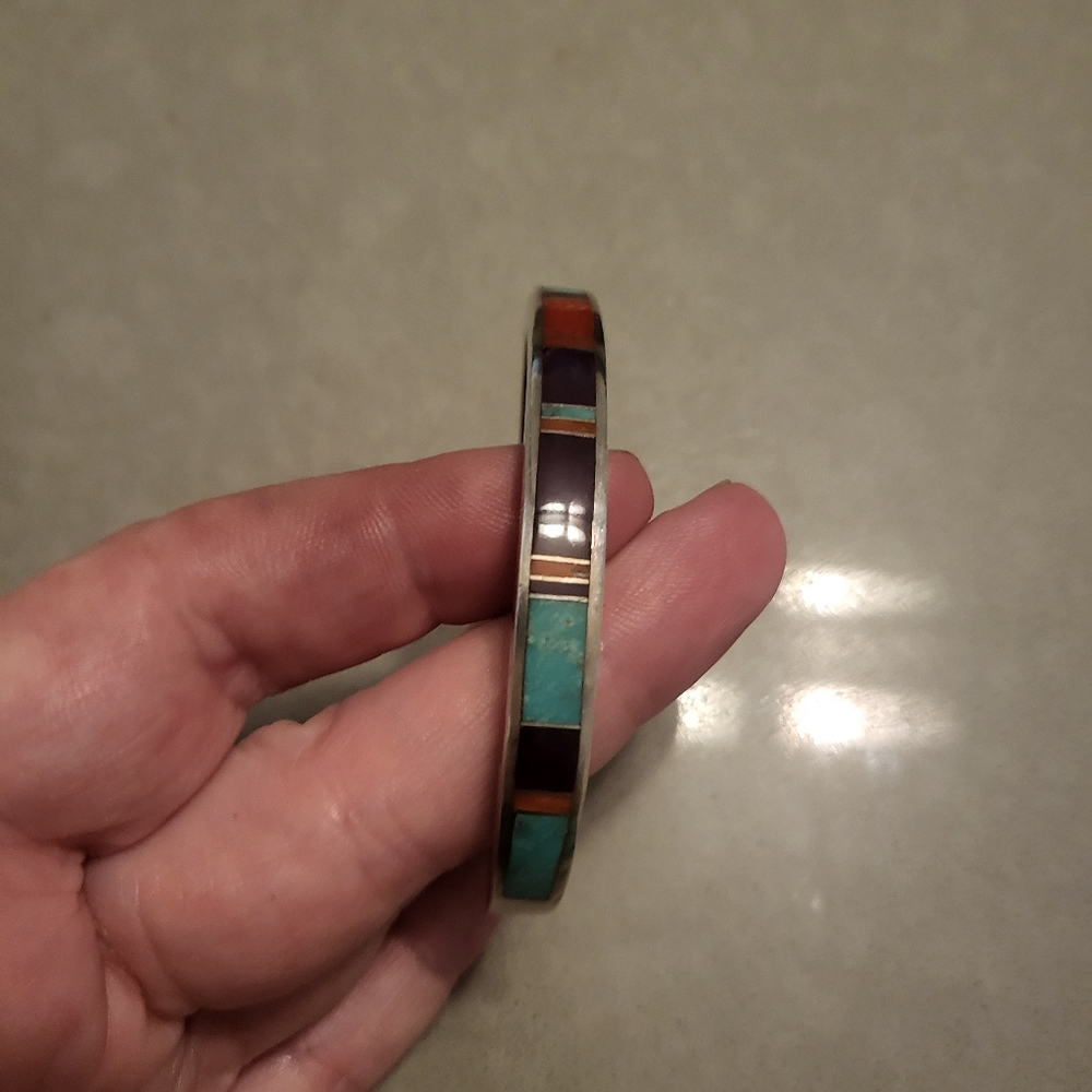 Santa Fe style bracelet Turquoise and Coral
